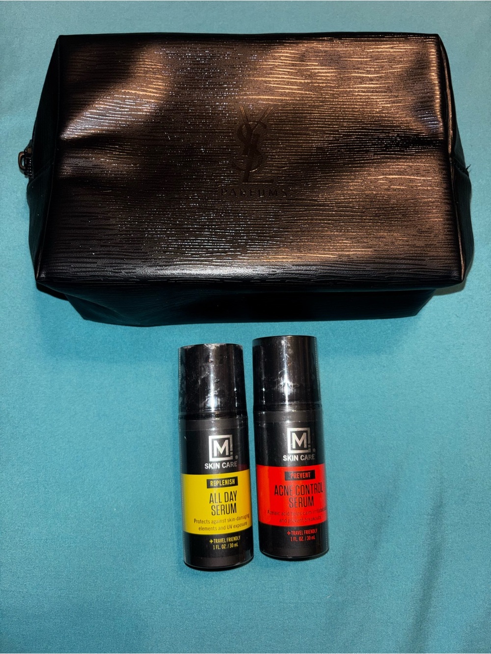 Yves Saint Laurent Black Cosmetic Pouch with M Skin Care